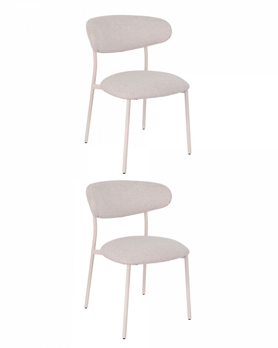 Стул обеденный Ayla серый белые ножки 2 шт.