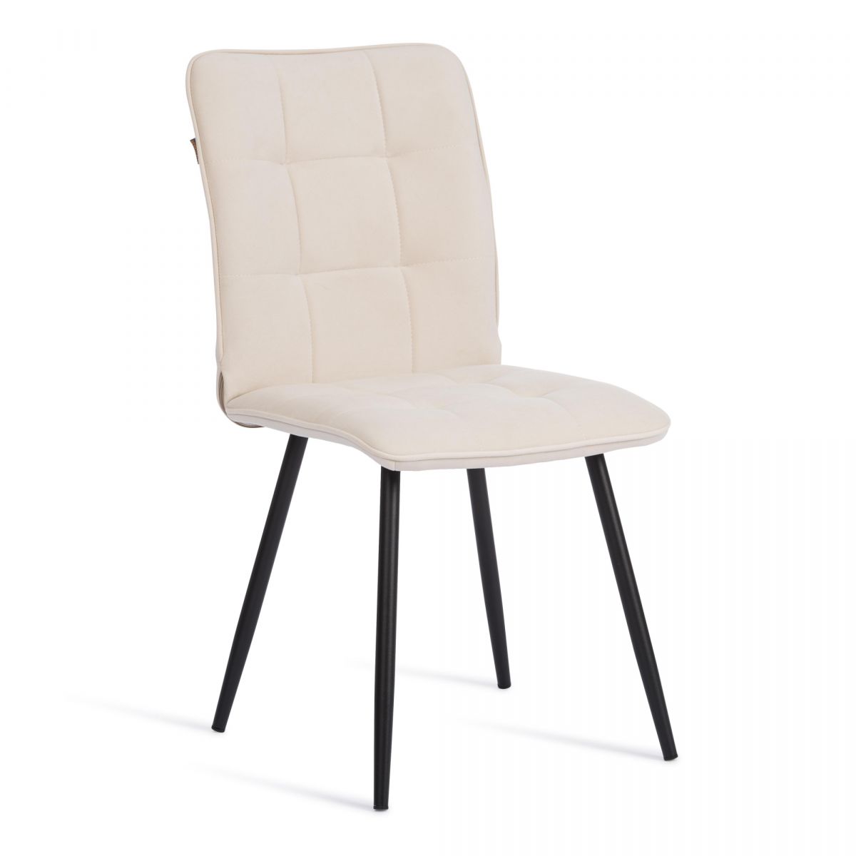 Стул обеденный Bari флок , 46х55х89, молочный-черный, 4