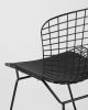 Стул обеденный Bertoia черный с черной подушкой - 7