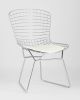 Стул обеденный Bertoia хромированный с белой подушкой - 2