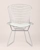 Стул обеденный Bertoia хромированный с белой подушкой - 4