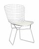 Стул обеденный Bertoia хромированный с белой подушкой - 9