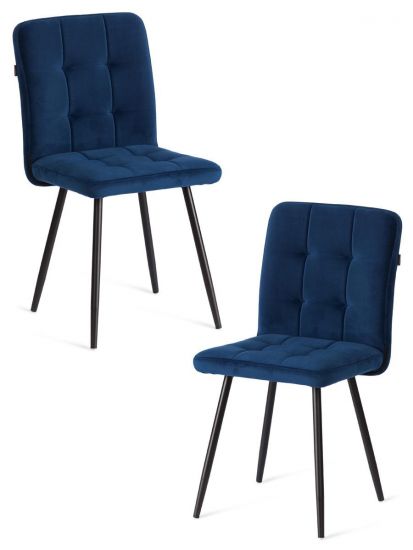 Стул обеденный Medeo (2 шт. в упаковке) LT, велюр, Blue (синий), 45х56х89 см