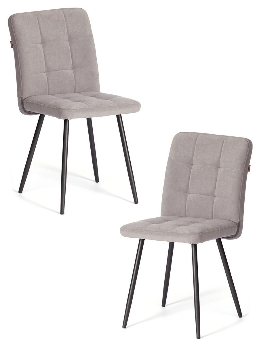 Стул обеденный Medeo (2 шт. в упаковке) LT, велюр, серый-черный, 29, 45х56х89 см