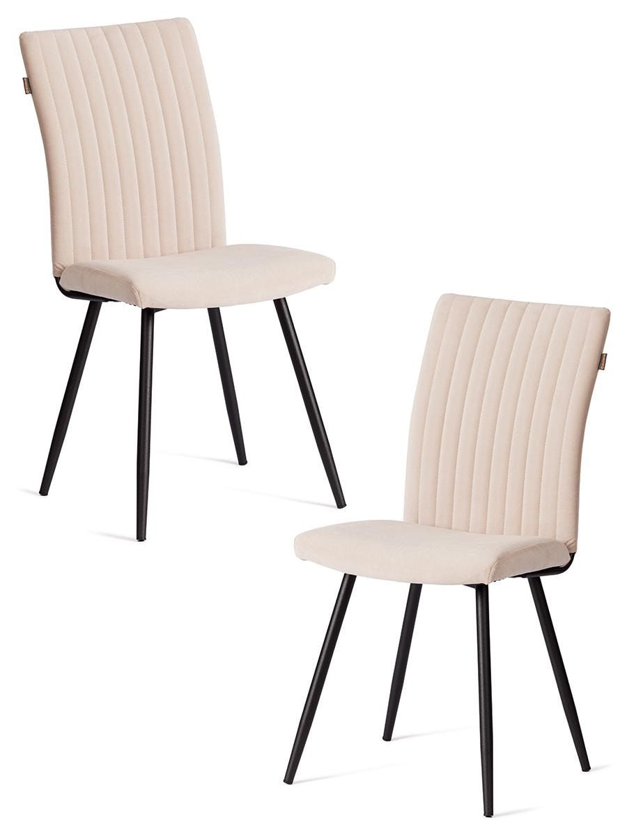 Стул обеденный Monte Carlo (2 шт. в упаковке) TREND, велюр, бежевый-черный, 7, 49х51х93 см