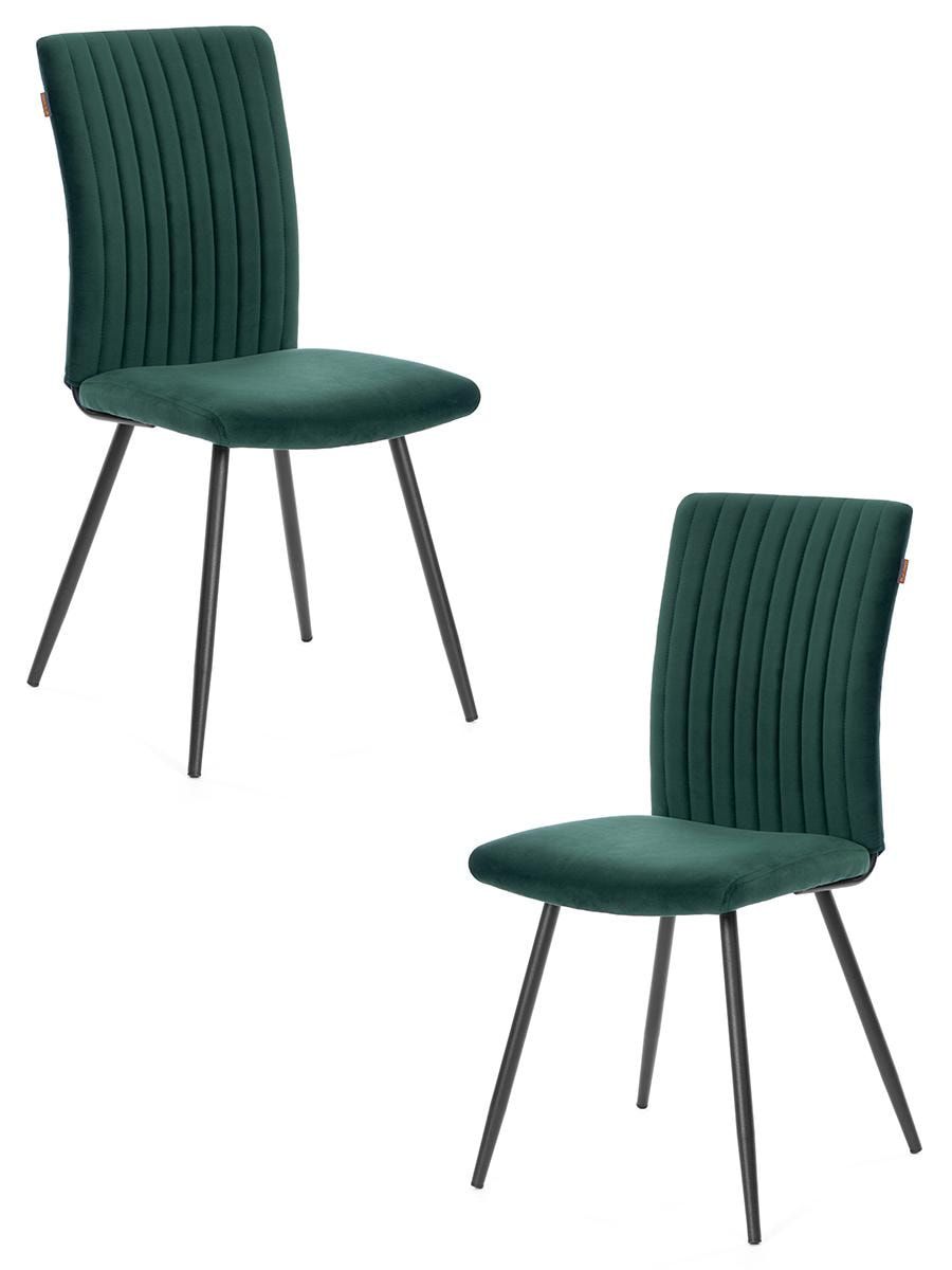 Стул обеденный Monte Carlo (2 шт. в упаковке) TREND, велюр, Deep Forest (изумруд), 49х51х93 см