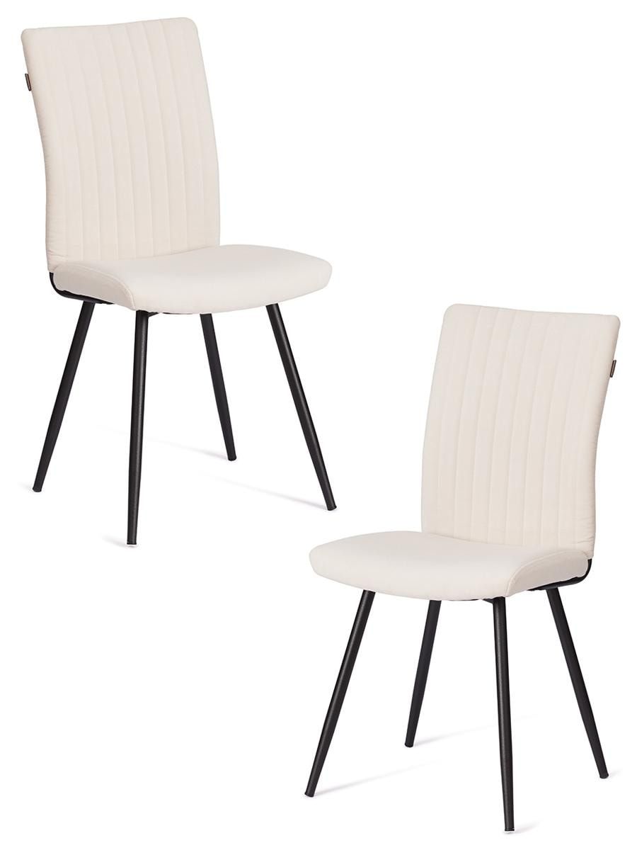 Стул обеденный Monte Carlo (2 шт. в упаковке) TREND, велюр, молочный-черный, 4, 49х51х93 см