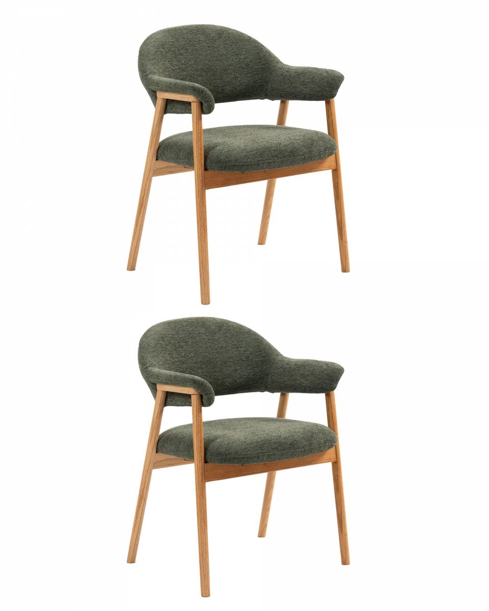 Стул обеденный Tavu с деревянными ножками зеленый 2 шт.