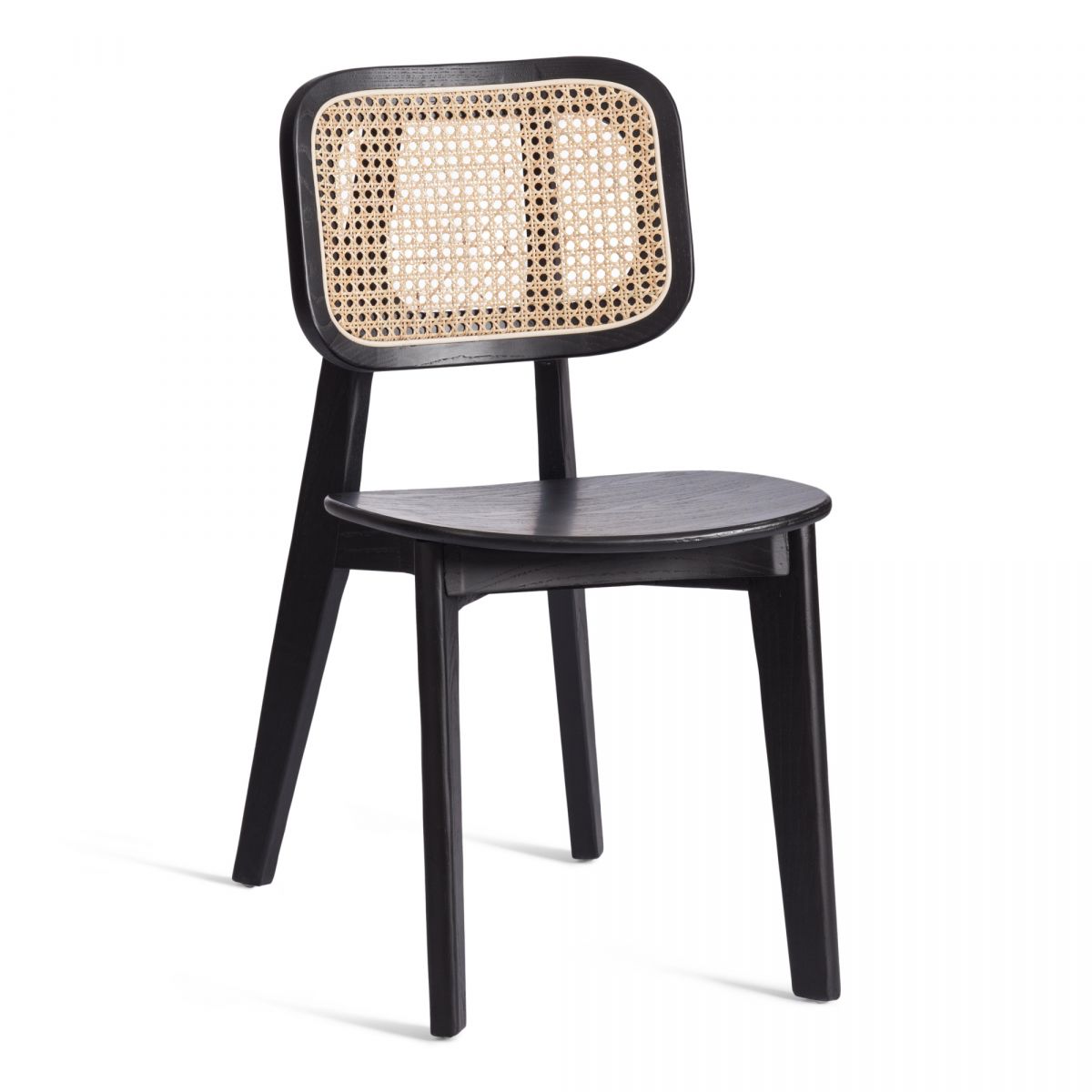 Стул ODIN (mod.XMS-CB2828) дерево вяз-ротанг, 42х45х78 см, черный