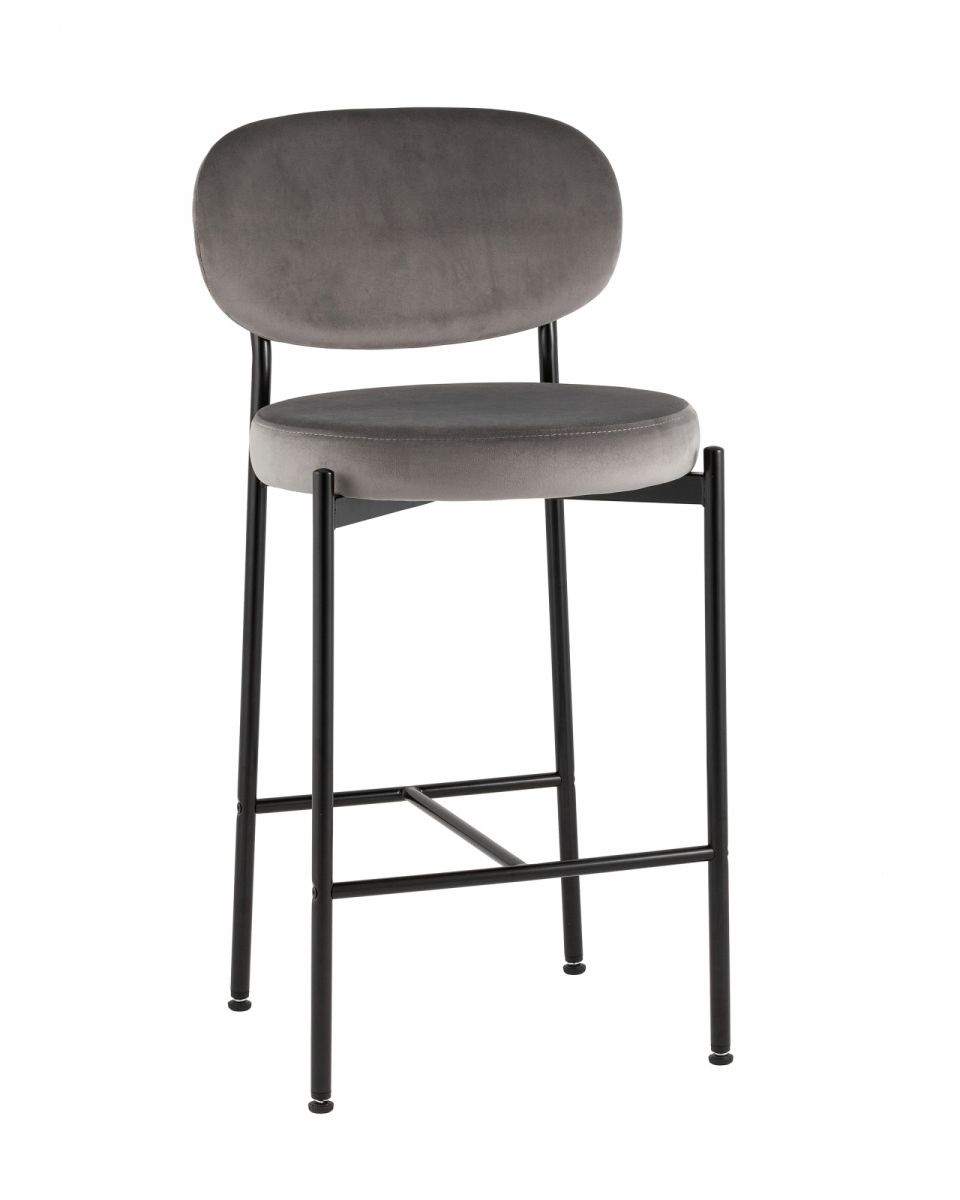 Стул полубарный Бриф VD велюр серый