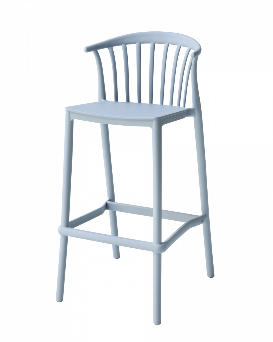 Стул полубарный Campo пластик голубой