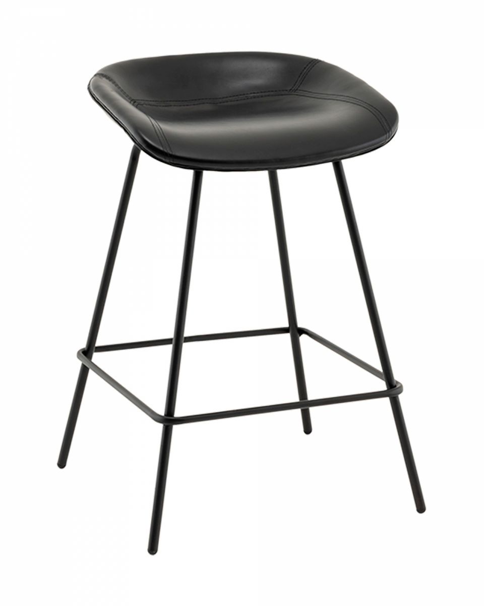 Стул полубарный Фуриоса экокожа чёрный