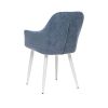 Стул с подлокотниками Leset Слим, каркас Белый, велюр Синий Синий, Белый - 4