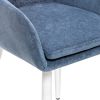 Стул с подлокотниками Leset Слим, каркас Белый, велюр Синий Синий, Белый - 6