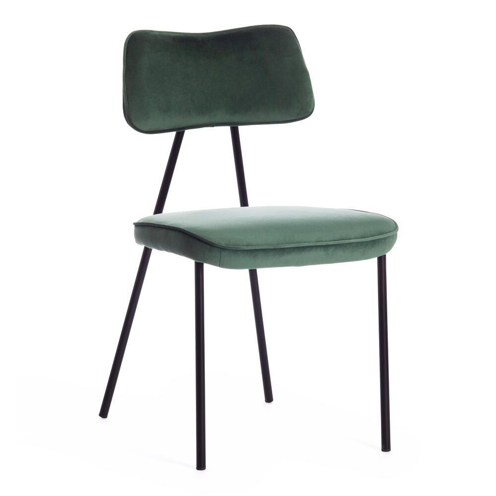 Стул SILVIA (mod. 0139124) металл-вельвет, 46,5х59х82,5 см, зеленый S108 (SILVER BLUE 74)-черный