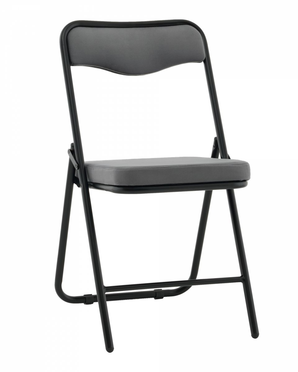 Стул складной Джонни велюр велютто темно-серый каркас черный матовый