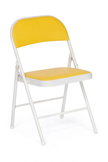 Стул складной Secret De Maison FOLDER (mod. 032) каркас: металл, сиденье-спинка: экокожа, 45*47*79см, желтый