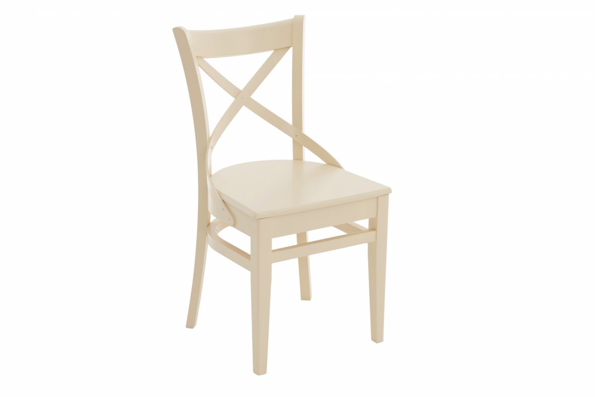 Стул Соло Венский жёсткий-Массив березы Тон 10, RAL 1015 Слоновая кость-Слоновая кость