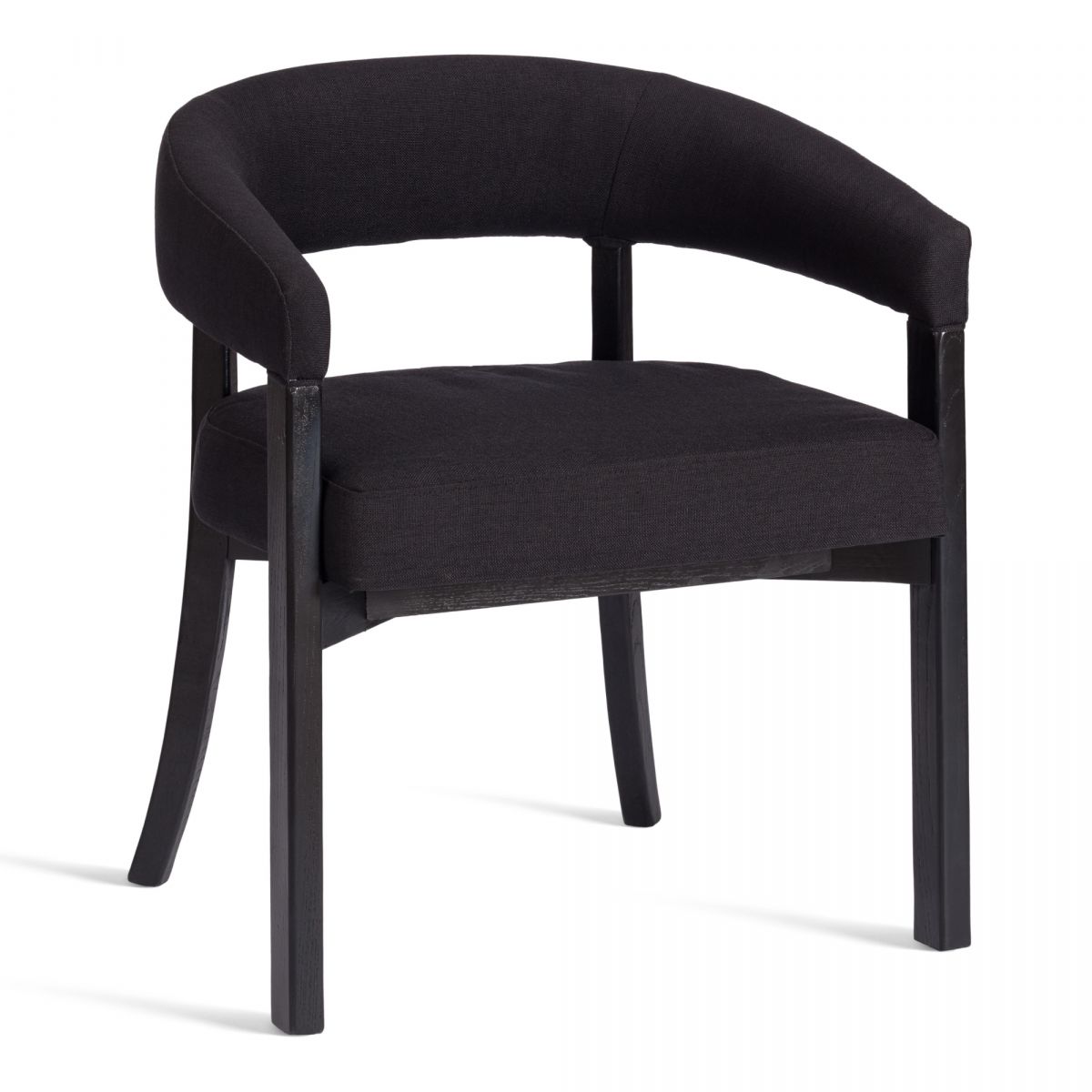 Стул SURTUR (mod.XMS-CB3026) дерево вяз-ткань лен, 54х53х74 см, черный-черный лен