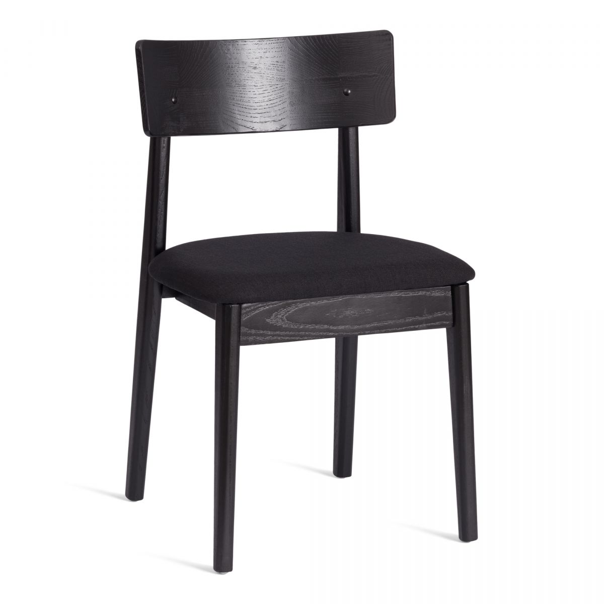 Стул THOR (mod.XMS-CB3007) дерево вяз-ткань лен, 50х48х81,5 см, черный-черный лен