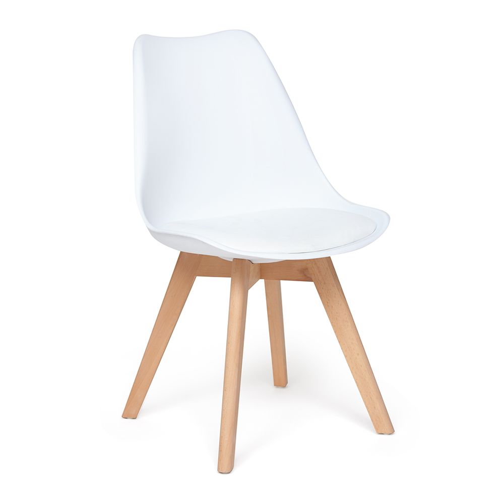 Стул Secret De Maison TULIP (mod. 73) дерево-пластик-ПУ, 48*59*79,5cм, белый