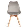 Стул TULIP SOFT (mod. 053V) дерево-пластик-вельвет, 49,5 x 54,5 x 84 см, Светло-серый (HLR 39)-натур - 5