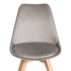 Стул TULIP SOFT (mod. 053V) дерево-пластик-вельвет, 49,5 x 54,5 x 84 см, Светло-серый (HLR 39)-натур - 6