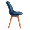 Стул TULIP SOFT (mod. 74) вельвет-дерево , 54 х 47 х 83 см , синий (HLR 63)-натуральный - 2