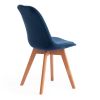 Стул TULIP SOFT (mod. 74) вельвет-дерево , 54 х 47 х 83 см , синий (HLR 63)-натуральный - 3