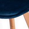 Стул TULIP SOFT (mod. 74) вельвет-дерево , 54 х 47 х 83 см , синий (HLR 63)-натуральный - 7