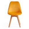 Стул TULIP SOFT (mod. 74) вельвет-дерево , 54 х 47 х 83 см , желтый (HLR 41)-натуральный - 5