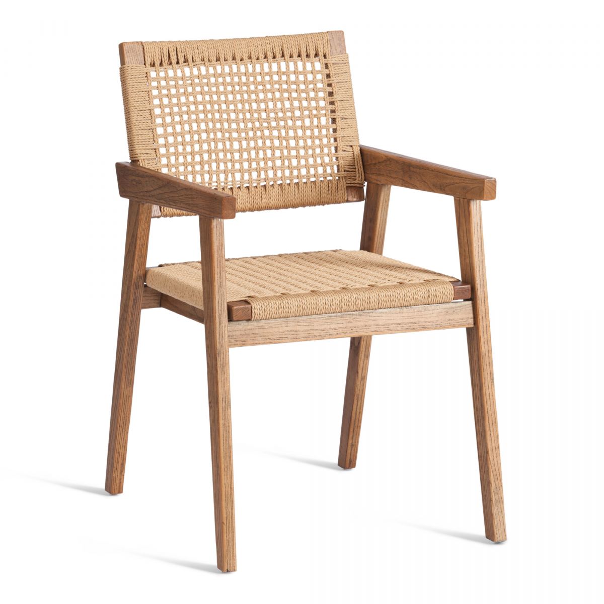 Стул VANHEIM (mod.XMS-CB3079) дерево вяз-бечевка, 46х45х83 см, Груша (№3)