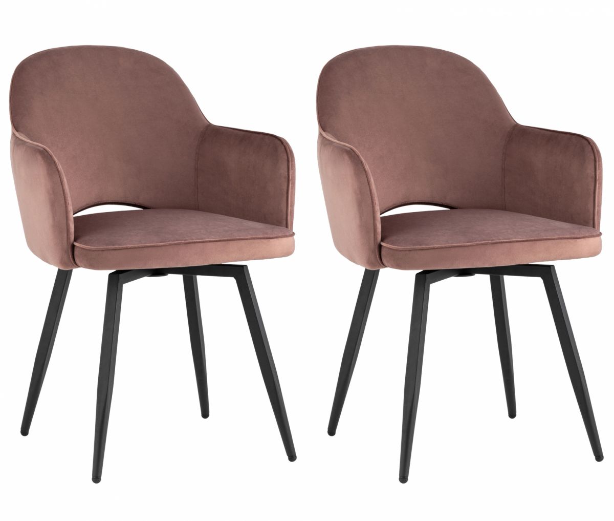 Стул Венера вращающийся, велюр пыльно-розовый NP (набор 2шт)