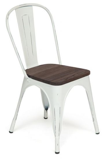 Стул Secret De Maison VIP Loft Chair (mod. 011) металл-сиденье: дерево береза, 36*36*85см, butter white vintage