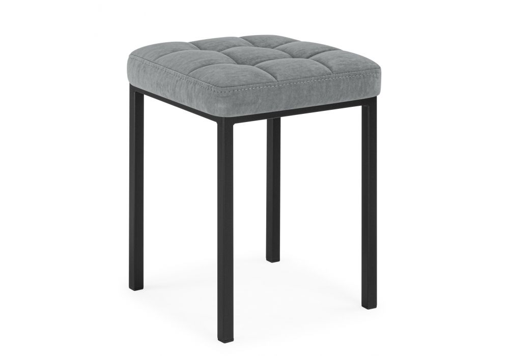 Табурет Байя микровелюр катания сильвер - черный