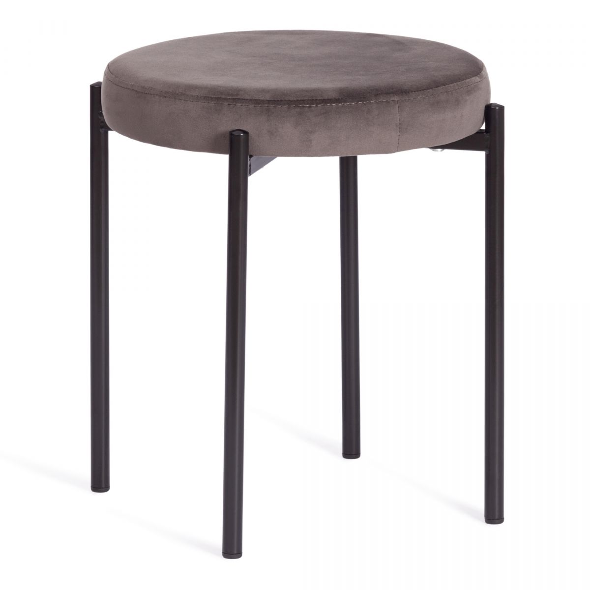 Табурет REVO (mod. 7034) ткань-металл, 44 х 44 х 47 см, темно-серый barkhat 14-черный