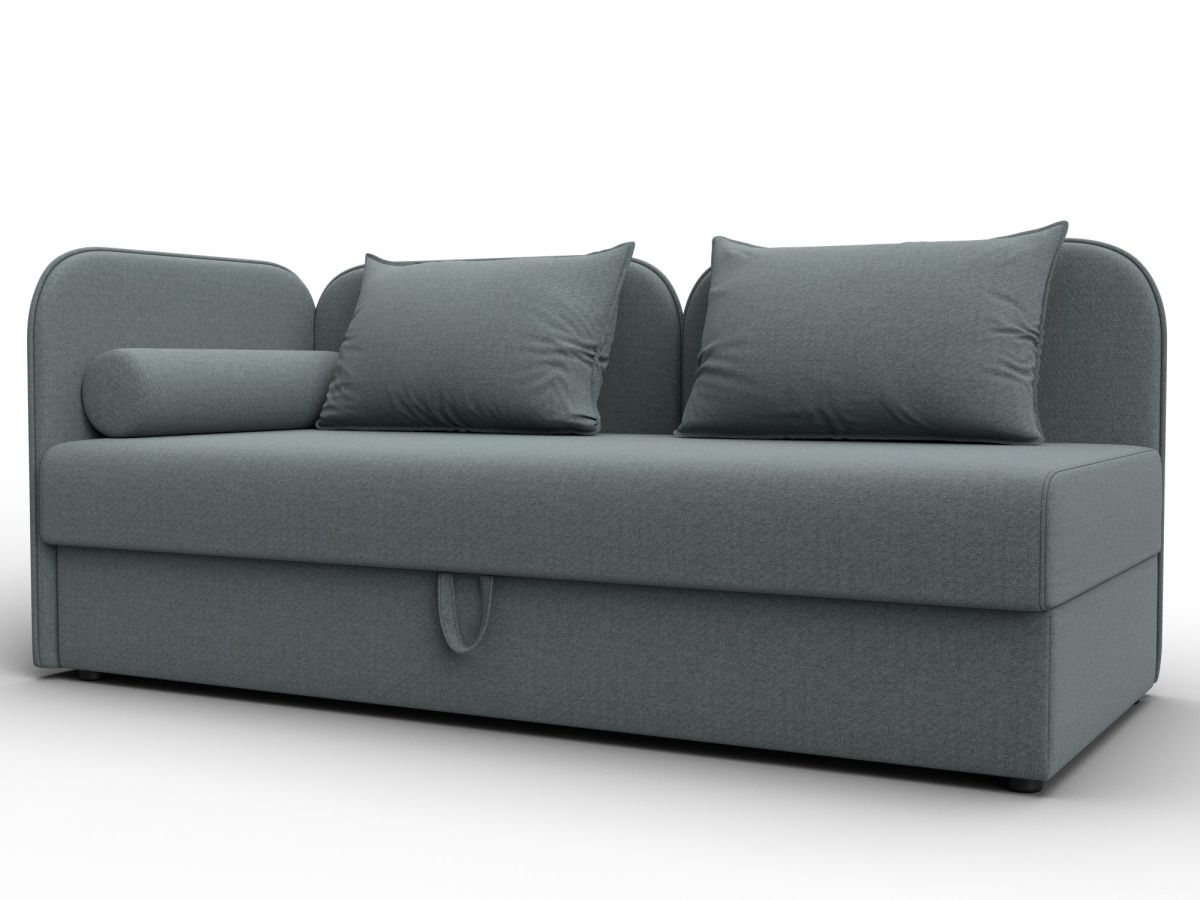 132527L Тахта Лига-094 НПБ подлокотник слева | рогожка | амур 07 серый