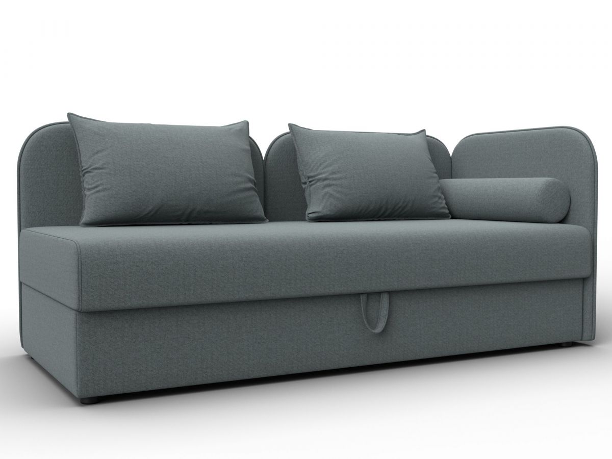 132527 Тахта Лига-094 НПБ подлокотник справа | рогожка | амур 07 серый