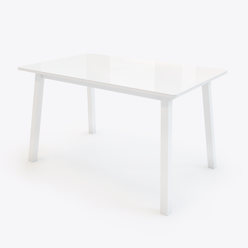 ТИРК стол раздвижной со стеклом 130(175)х80 см, Белый-Белый