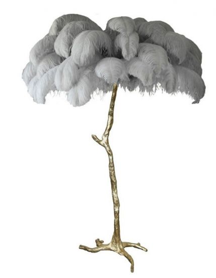 Торшер страусиные перья FEATHER LAMP Цвет: серый