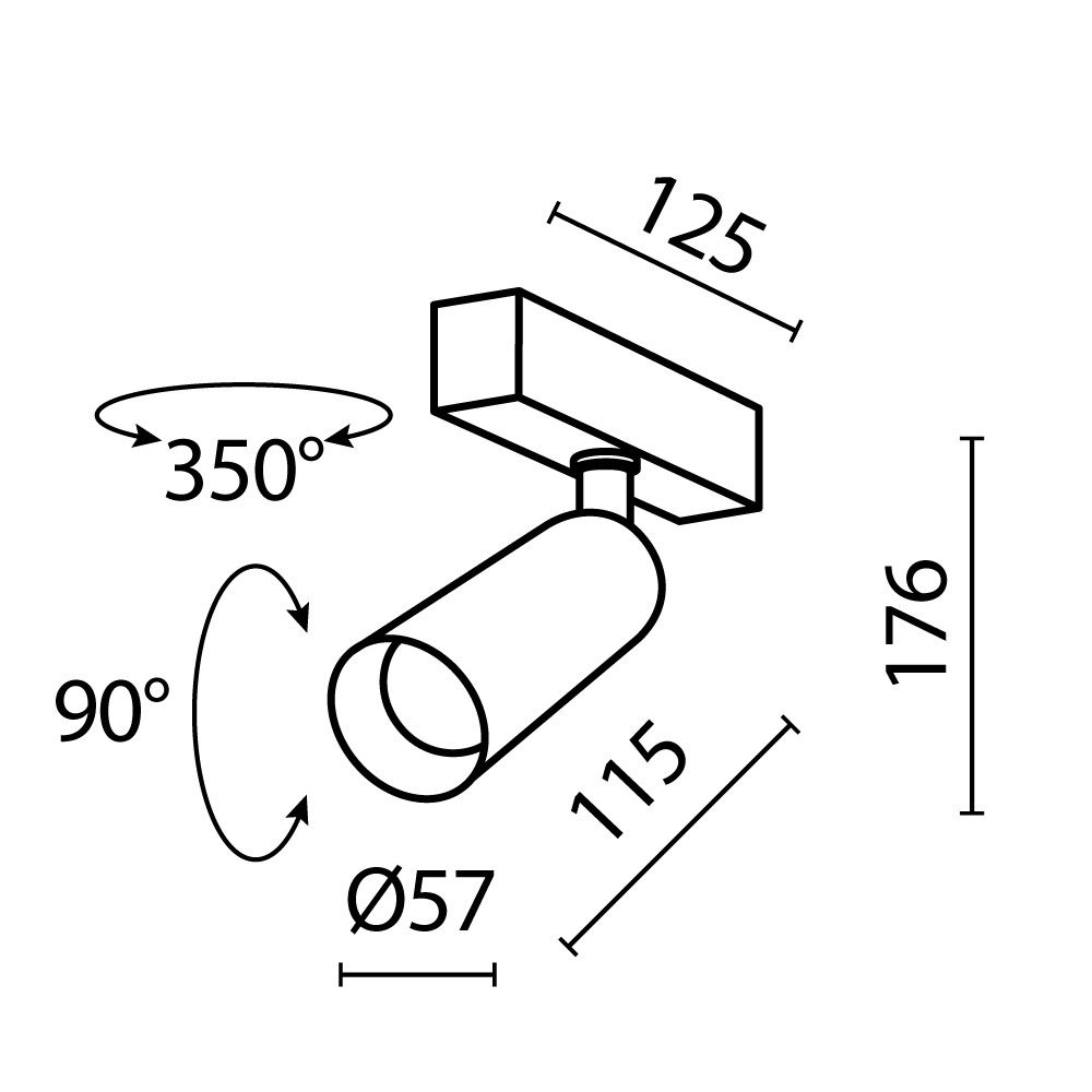 Трековый светильник Technical TR103-4-12WTW-M-B
