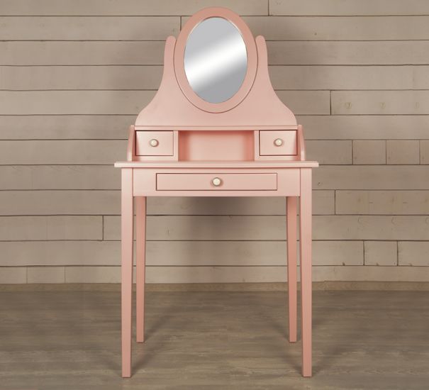 Туалетный столик с зеркалом "Adelina" в розовом цвете