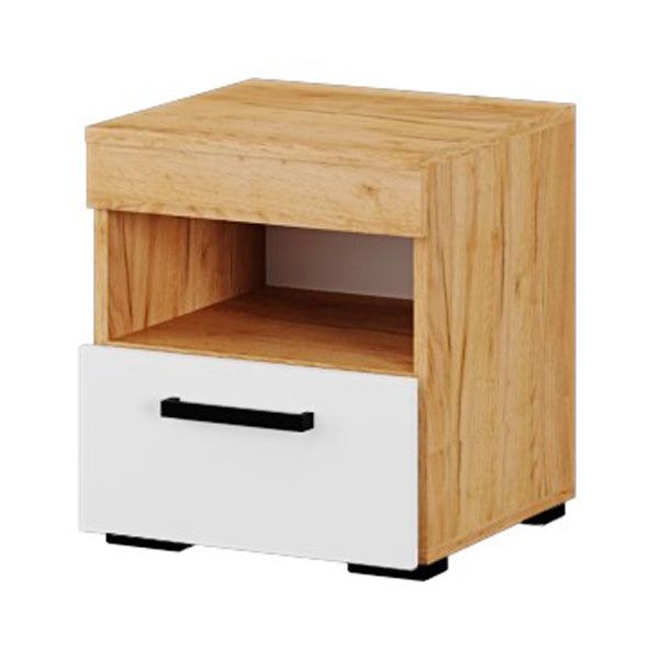 Тумба прикроватная Адель (450х400х380) дуб крафт золотой-белый