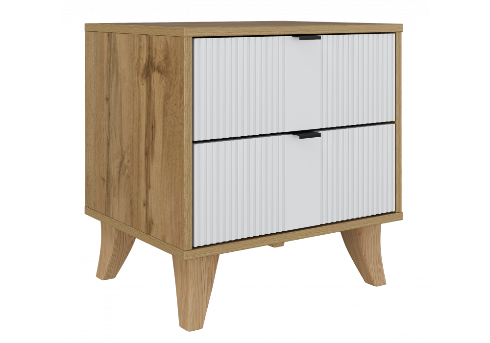 Тумба прикроватная Лорена дуб вотан - белый