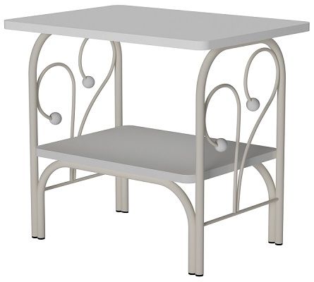 Тумба прикроватная МК-7 (ММД 202)-Металл-ЛДСП-Белый-Белый