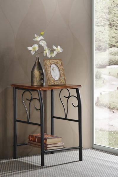 Тумба прикроватная PICCOLO металл-гевея, 37х40х60см, черный-красный дуб