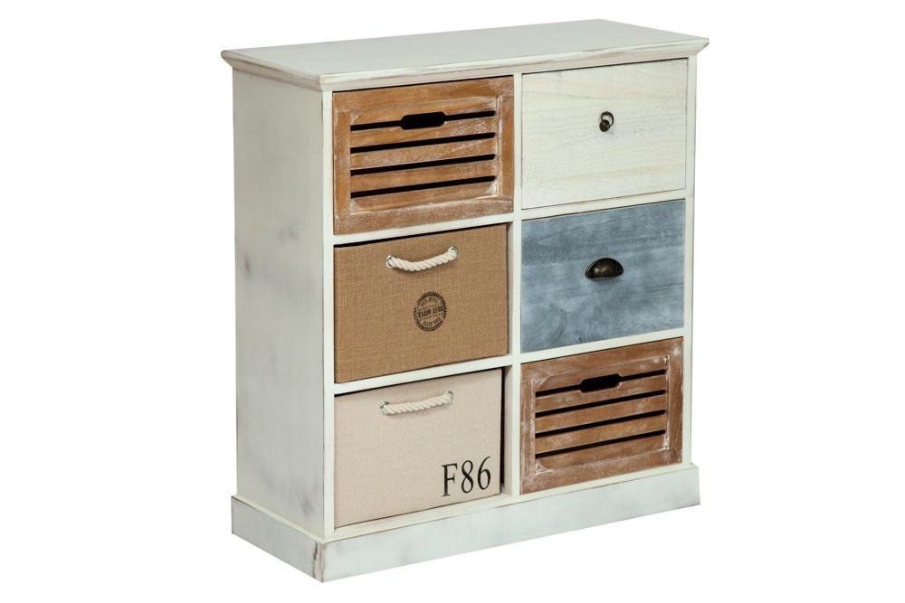 Тумба с 6 ящиками Secret De Maison MARITIME 6 ( mod. HX16-006NS ) paulownia, мдф, 80x33x85см, butter white-navy design