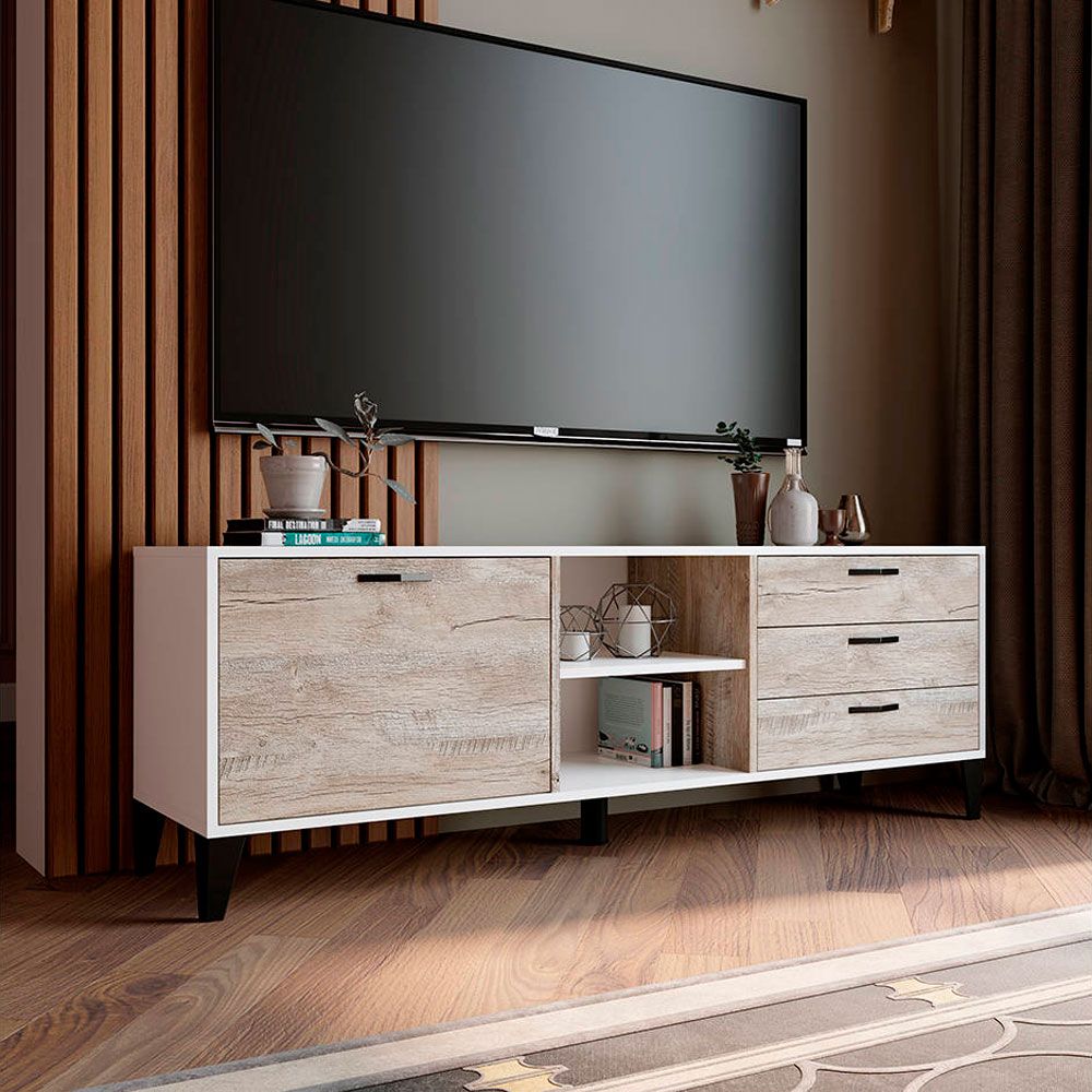 Тумба ТВ Парус-9 белый-дуб юкон