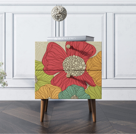 Тумбочка "Berber" с двумя ящиками 5 принт