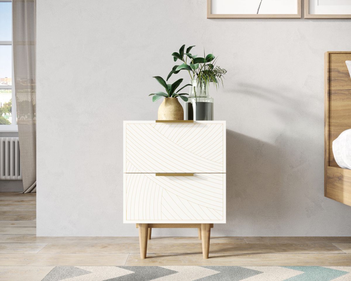 Тумбочка с двумя ящиками "Line" LN07-GR1-beige